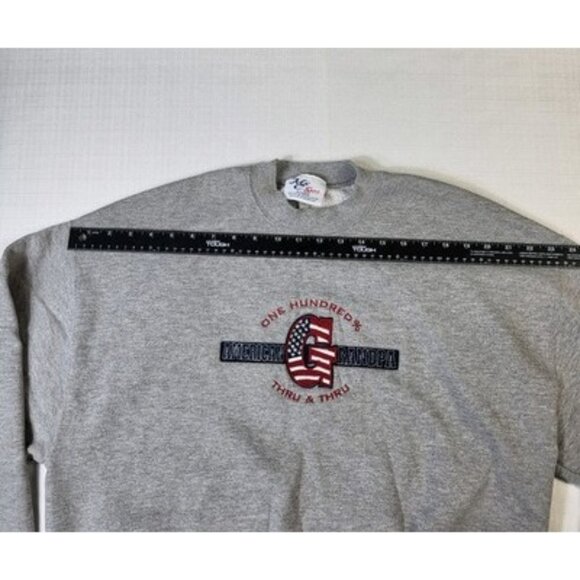 M&C Sport Sweatshirt Men's XL American Grandpa One Hundred % Gray Crew Patriotic - Picture 7 of 11